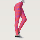 Leggings Je dois courir bleu sur rose (Droite)