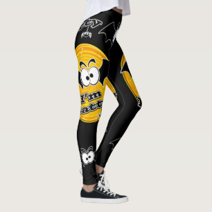 Leggings Je suis Batty Orange et Yellow Swirl