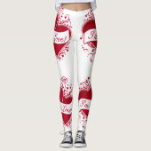 Leggings Je suis dans l'amour Coeurs rouges (Devant)