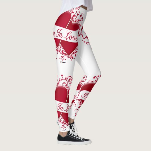 Leggings Je suis dans l'amour Coeurs rouges (Droite)