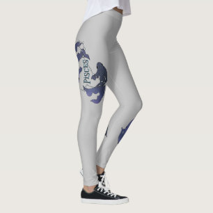 Leggings Je suis une fille de pêche. Symbole Zodiaque des P