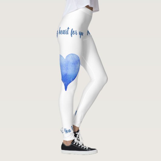 Leggings Je t'aime Coeur Bleu mignon Saint Valentin Flip (Droite)