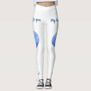 Leggings Je t'aime Cute Blue Heart Saint-Valentin Flip