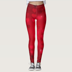 Leggings Je t'aime Saint-Valentin rouge de coeur