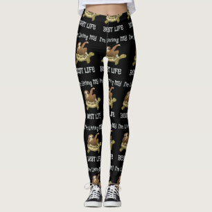 Leggings Je vis ma meilleure vie, la sorcière et la tortue
