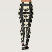 Leggings Jean Grunge Halloween Patchwork avec Chauves-souri (Dos)