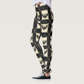 Leggings Jean Grunge Halloween Patchwork avec Chauves-souri (Gauche)