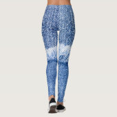 Leggings Jeans bleus : Closeup texture détaillée. (Dos)