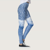 Leggings Jeans bleus : Closeup texture détaillée. (Droite)