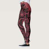Leggings Jester rouge avec modèle noir Damask Athlétisme (Gauche)