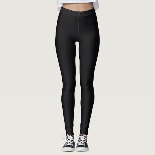 Leggings Jet noir couleur solide (Devant)
