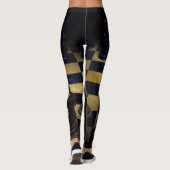 Leggings Jeu d'échecs Brown noir et bleu (Dos)