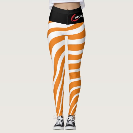 Leggings Jeu d'Orange Zebra (Devant)