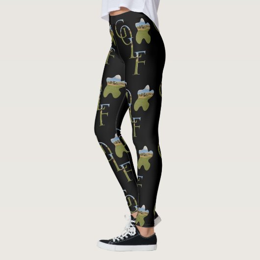 Leggings Jeu Logo De Golf Avec Image De Golf, (Gauche)
