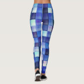 Leggings Jeu vidéo Pixels Carré bleu Motif (Dos)