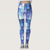 Leggings Jeu vidéo Pixels Carré bleu Motif (Devant)