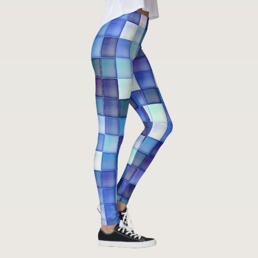 Leggings Jeu vidéo Pixels Carré bleu Motif (Droite)