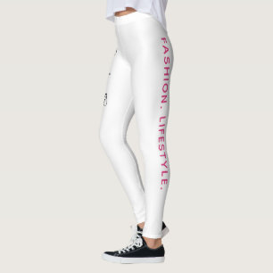 Leggings Jeune fille de mode - Croquis en noir, blanc et ro