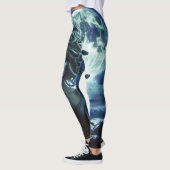 Leggings Jeune jolie méduse par la lune et l'océan (Gauche)