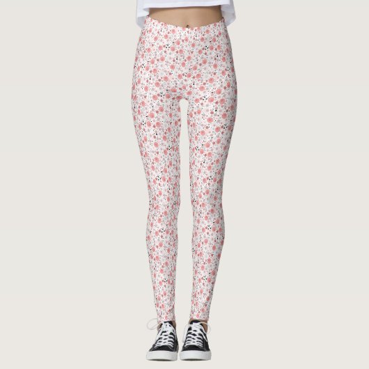 Leggings Jeunes filles Abstraites de poitrine rose pour fem (Devant)
