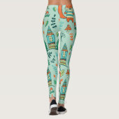Leggings Jeunes Renards : Motif sans couture pour enfants. (Dos)