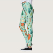 Leggings Jeunes Renards : Motif sans couture pour enfants. (Gauche)