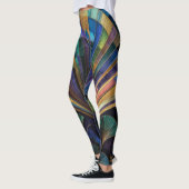Leggings Jewel Tone Peacock Blue Purple Gold Art Deco (Gauche)