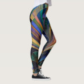 Leggings Jewel Tone Peacock Blue Purple Gold Art Deco (Droite)