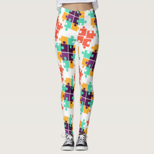 Leggings Jigsaw Puzzle Autisme Motif Cadeau mignon été