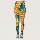 Leggings Jimette Design de orange jaune bleu (Devant)