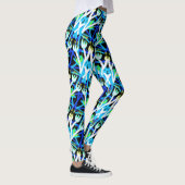 Leggings Jimette Design fleurs bleues et blanches (Droite)