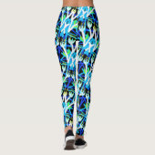 Leggings Jimette Design fleurs bleues et blanches (Dos)