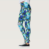 Leggings Jimette Design fleurs bleues et blanches (Gauche)