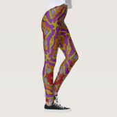 Leggings Jimette Design jaune rouge orange mauve (Droite)