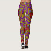 Leggings Jimette Design jaune rouge orange mauve (Dos)