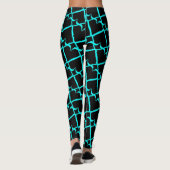 Leggings Jimette Design turquoise et noir (Dos)