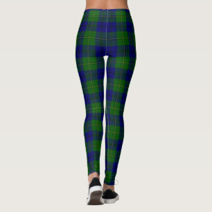 Leggings Johnstone tartan bleu vert plaid