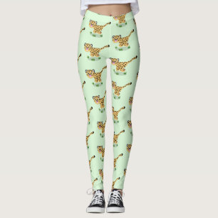 Leggings Joli bébé guépard en cours de dessin animé illustr