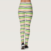 Leggings Joli Black Green Orange & White Stripes Halloween (Dos)