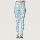 Leggings Joli bleu bleu bleu vert blanc pervent floral (Devant)
