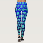 Leggings Joli bleu vert turquoise turquoise tortues motif (Dos)