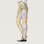 Leggings Joli bracelet en marbre Abstrait en rose et or de<br><div class="desc">Motif en marbre blanc avec des tourbillons colorés de rose pastel,  turquoise et or.</div>