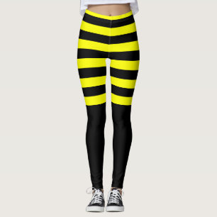 Leggings Joli Bumble Bee Style Black Yellow Stripes Motif