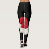 Leggings Joli chapeau Santa Joyeux Noël Typographie noir (Dos)