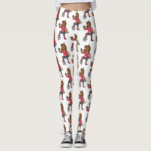 Leggings Joli cheval drôle jouant dessin de football