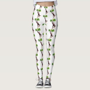 Leggings Joli chimpanzé dans la jungle suspendu dessin anim
