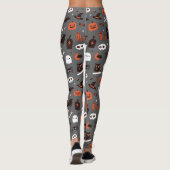 Leggings Joli Citrouille Halloween sorcier félin Fantôme (Dos)