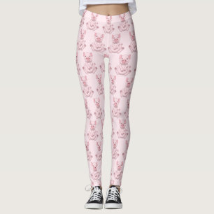 Leggings Joli cochon de laine rose gras