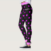 Leggings Joli Coeur rose sur NOIR (Gauche)