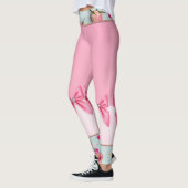 Leggings Joli dans les vaches et les fleurs roses (Gauche)